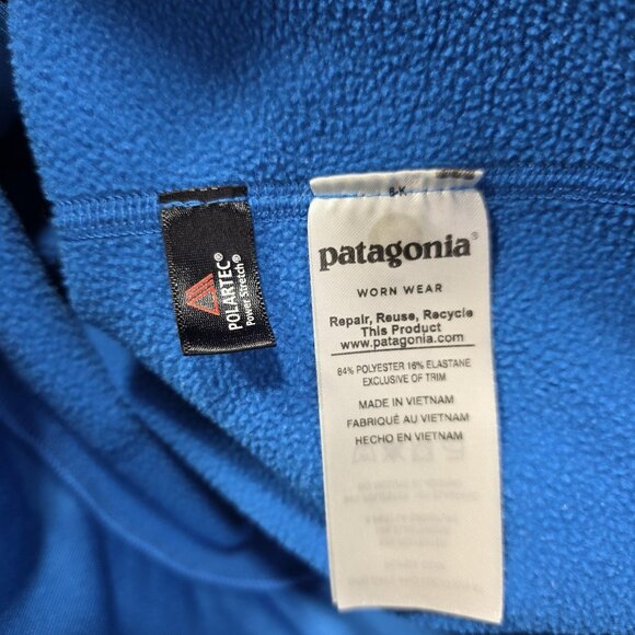 Patagonia Hoodie Jacket Womens Medium Blue Polartec Power Stretch Zip Fleece - Picture 8 of 11